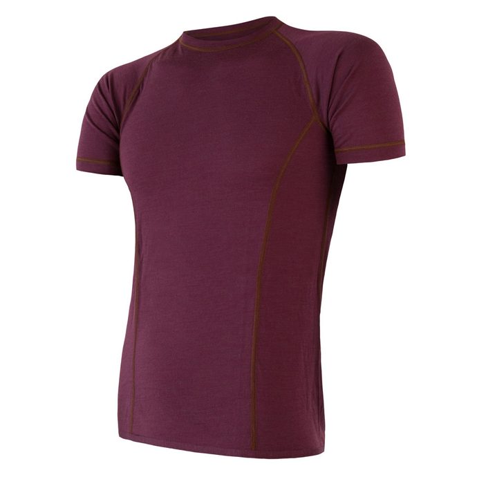 SENSOR MERINO AIR men's shirt neck sleeve dark burgundy