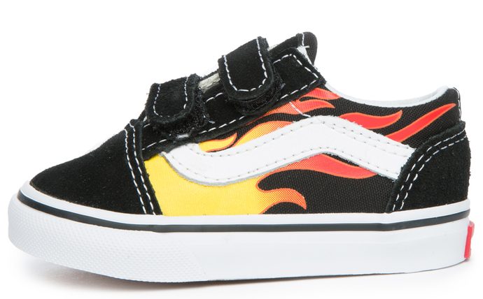 VANS TD Old Skool V (FLAME), BLACK/BLACK/TR WHT