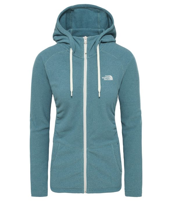 THE NORTH FACE W MEZZALUNA FULL ZIP HOODY, BLUE CORAL STRIPE