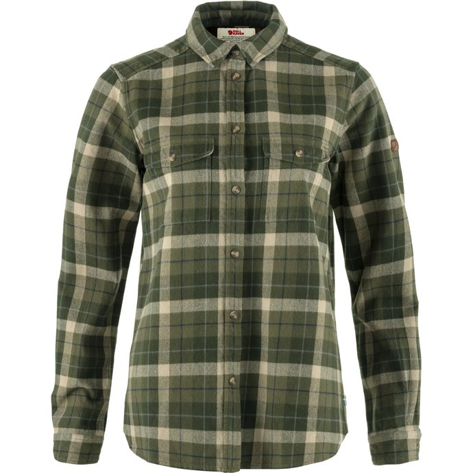 FJÄLLRÄVEN Värmland Heavy Flannel Shirt W, Green-Deep Forest