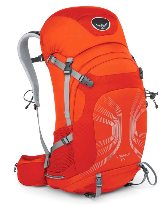 OSPREY Stratos 36, solar flare orange - hiking backpack orange
