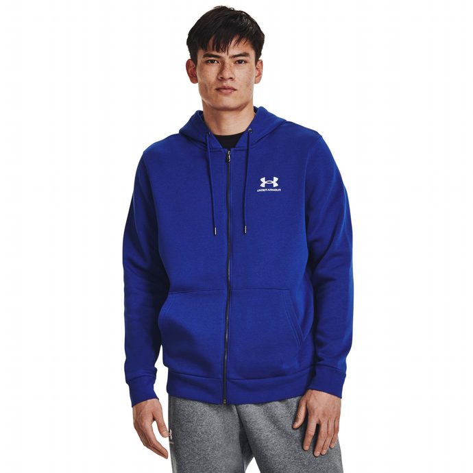 UNDER ARMOUR Essential Fleece FZ Hood-BLU