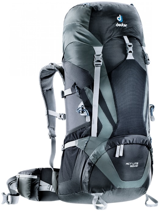 DEUTER ACT Lite 50 + 10 - turistický batoh černý