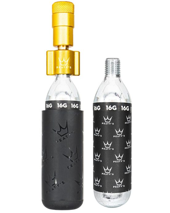 PEATYS HOLESHOT CO2 PUMPA + BOMBIČKY 2 KS - ROAD & GRAVEL - GOLD