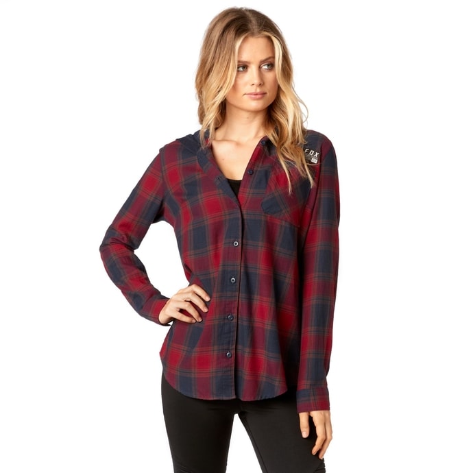 FOX Deny Flannel dark red