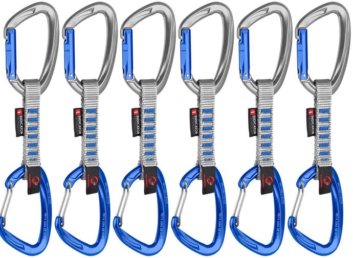 MAMMUT Crag Keylock Wire 10 cm Indicator 6-Pack Quickdraws, silver-ultramarine