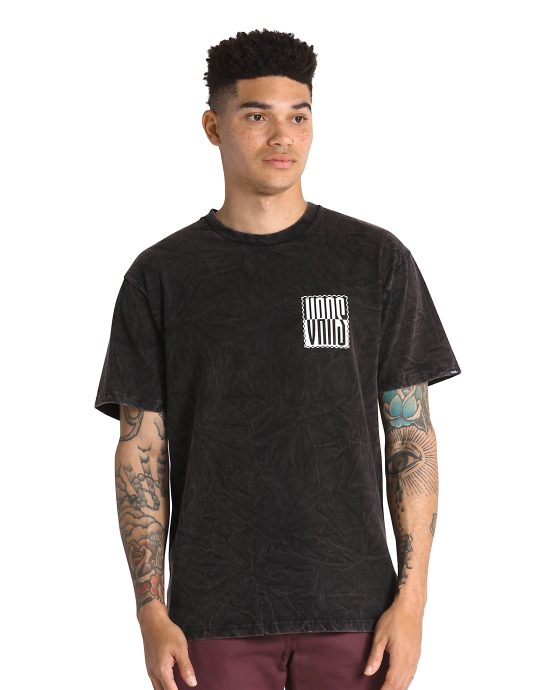 VANS STACKED TIE DYE LOGO SS TEE, Black