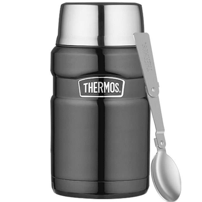 THERMOS Food thermos with folding spoon and cup 710 ml metallic grey