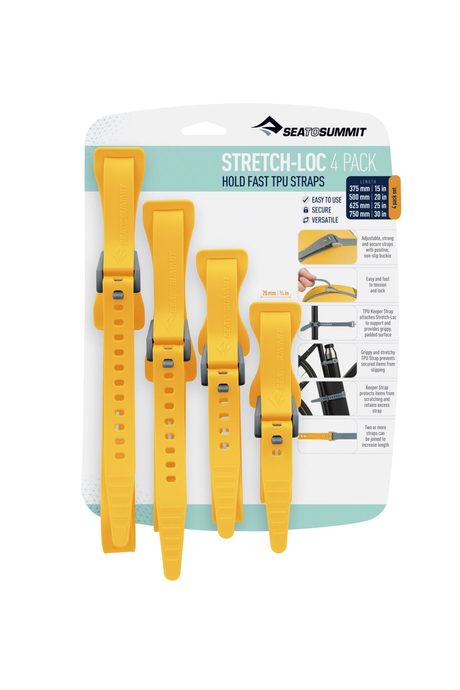 SEA TO SUMMIT Stretch-Loc Set - All Sizes 20mm 4 Pack Yellow