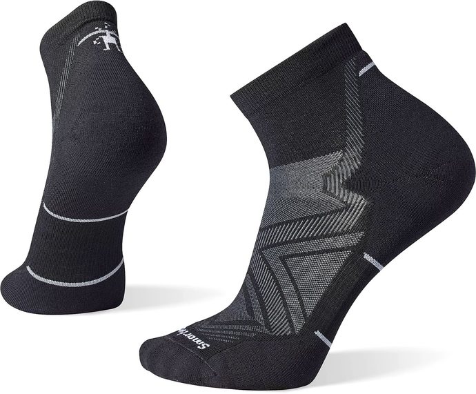 SMARTWOOL RUN TARGETED CUSHION ANKLE SOCKS, black