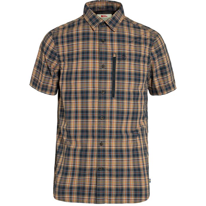 FJÄLLRÄVEN Abisko Hike Shirt SS M Dark Navy-Buckwheat Brown