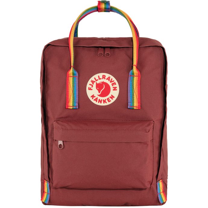 FJÄLLRÄVEN Kånken Rainbow Ox Red-Rainbow Pattern