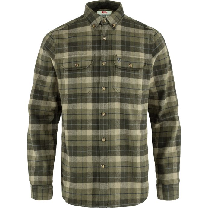 FJÄLLRÄVEN Singi Heavy Flannel Shirt M Green-Deep Forest