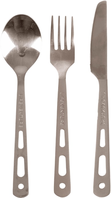 Knife Fork Spoon Set - Titanium - příbor - LIFEVENTURE - 737 Kč