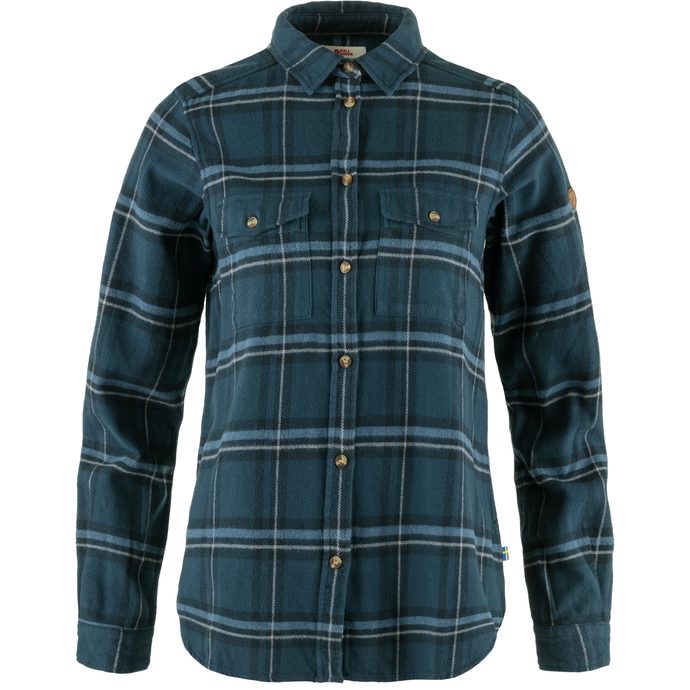 FJÄLLRÄVEN Övik Heavy Flannel Shirt W Indigo Blue-Dark Navy