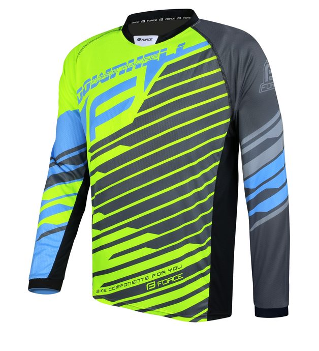 FORCE DOWNHILL,long sleeve,fluo-blue-grey