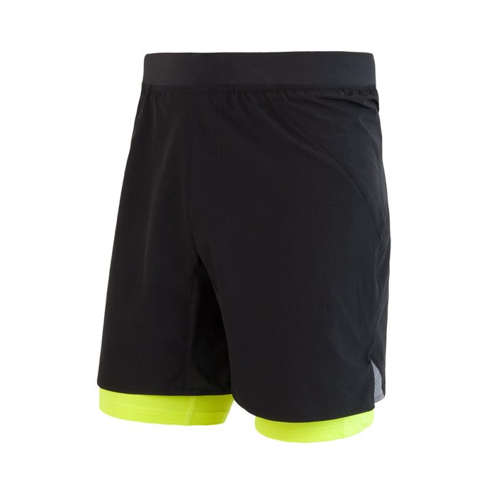 SENSOR TRAIL men's shorts, black/reflex yellow