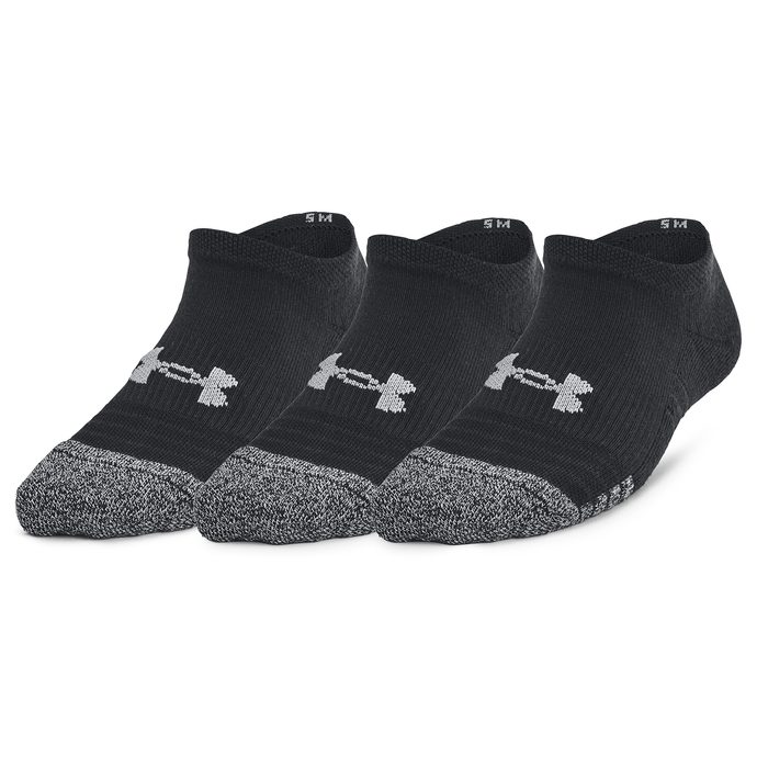 UNDER ARMOUR Heatgear 3pk No Show Yth, black