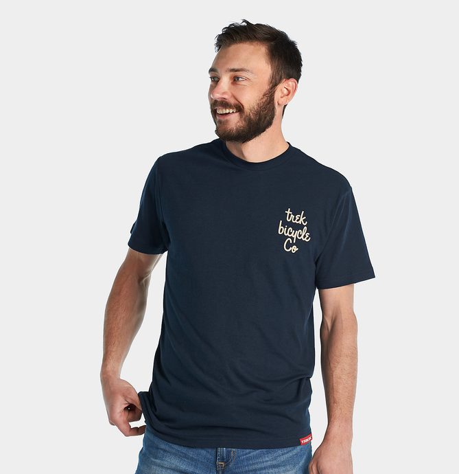 TREK Check Script Unisex T-Shirt, Navy