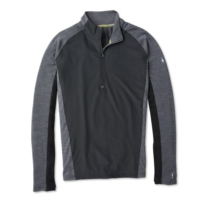 SMARTWOOL M MERINO SPORT 250 WIND 1/2 ZIP, black