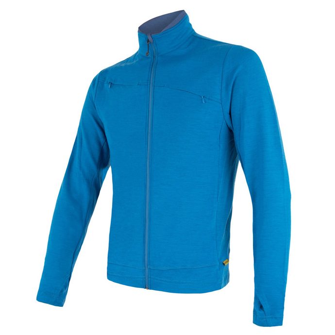 SENSOR MERINO UPPER men's sweatshirt full zip blue