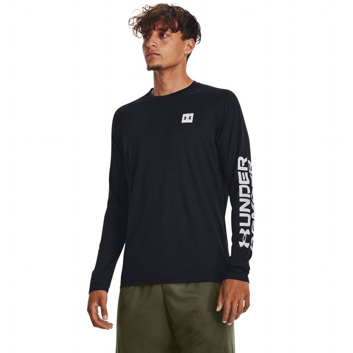 UNDER ARMOUR Tech Prt Fill LS-BLK