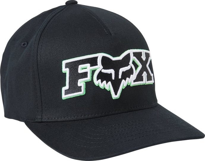 FOX Ellipsoid Flexfit Hat, Black/White