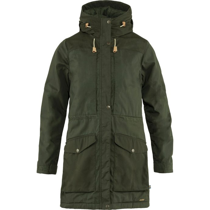 FJÄLLRÄVEN Singi Wool Padded Parka W Deep Forest