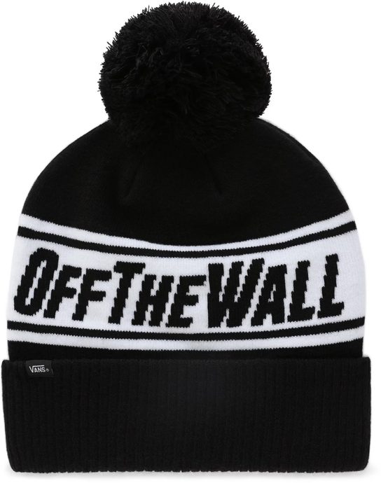 VANS OFF THE WALL POM BEANIE, black-white