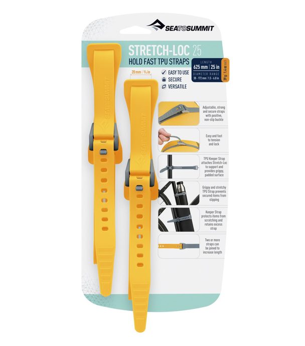 SEA TO SUMMIT Stretch-Loc 25 - 20mm x 625mm 2 Pack Yellow