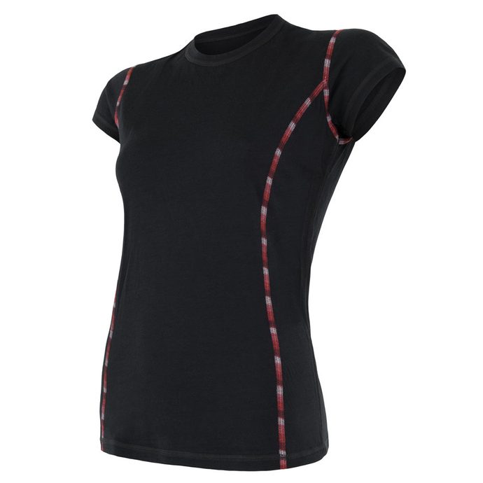 SENSOR MERINO AIR women's T-shirt neck sleeve black