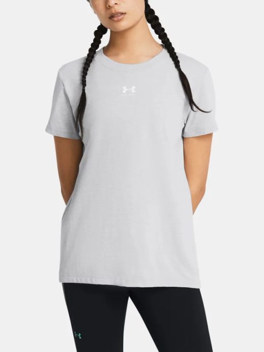 UNDER ARMOUR Off Campus Core SS, Mod Gray Light Heather / White