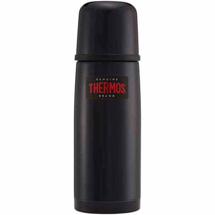 THERMOS Termoska s tlačítkovým uzávěrem a šálkem 350 ml tmavě modrá