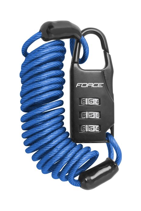 FORCE SMALL spiral code 120cm/3mm, blue