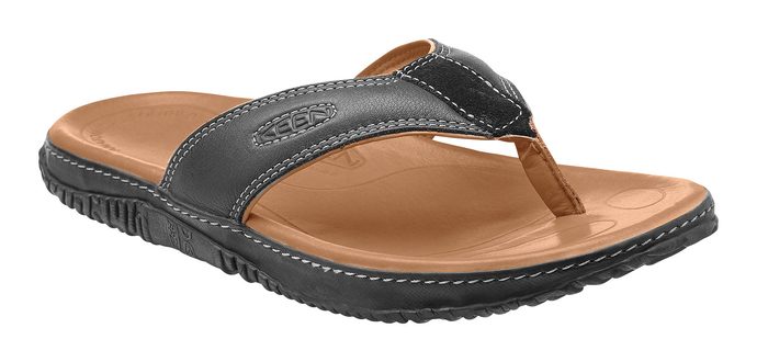 KEEN Hilo Flip M, raven - men's leather flip flops