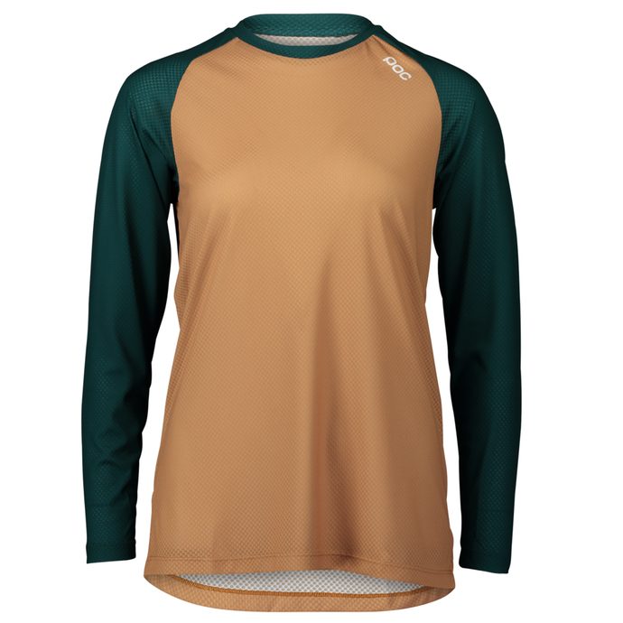 POC W's MTB Pure LS Jersey Moldanite Green/Aragonite Brown