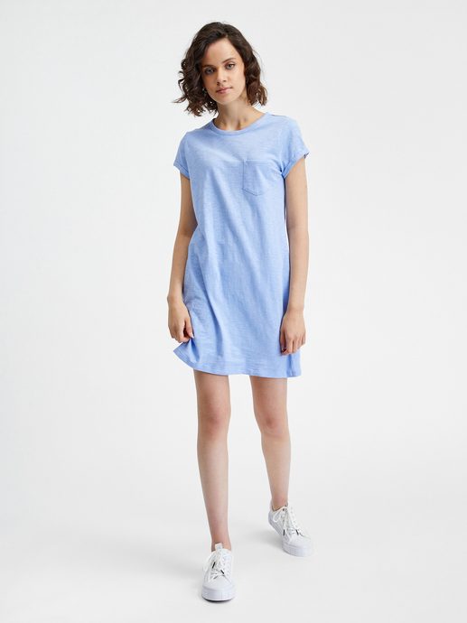 GAP 547684-18 Tričkové šaty s kapsičkou Modrá
