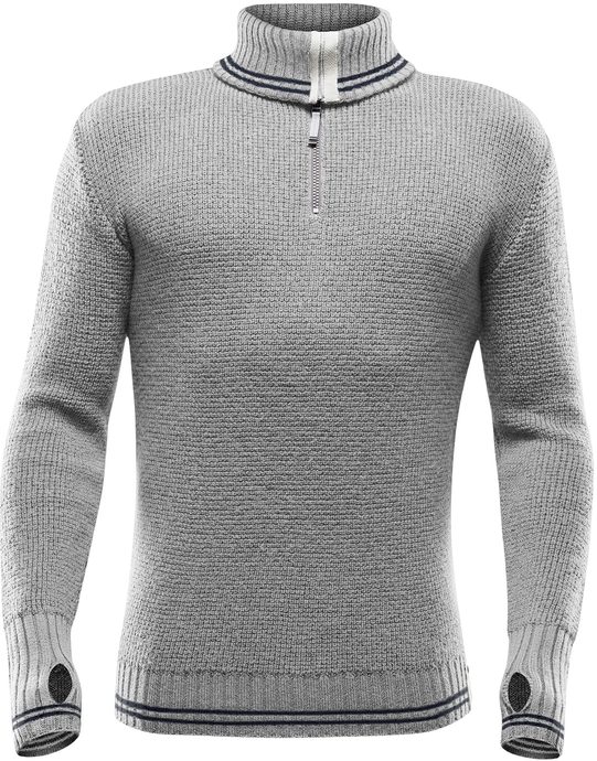 DEVOLD Randers Zip Neck Grey melange/ni