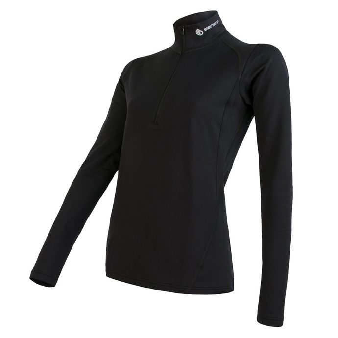 SENSOR THERMO women's long sleeve zipped shirt black