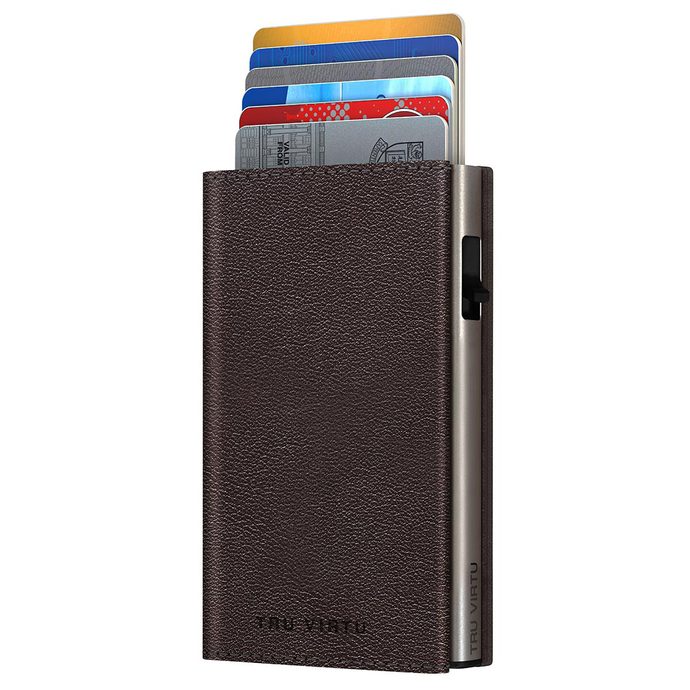 TRU VIRTU Wallet Click & Slide - leather Nappa Brown