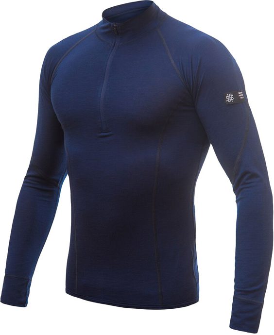 SENSOR MERINO ACTIVE pánské triko dl.rukáv stoják zip deep blue