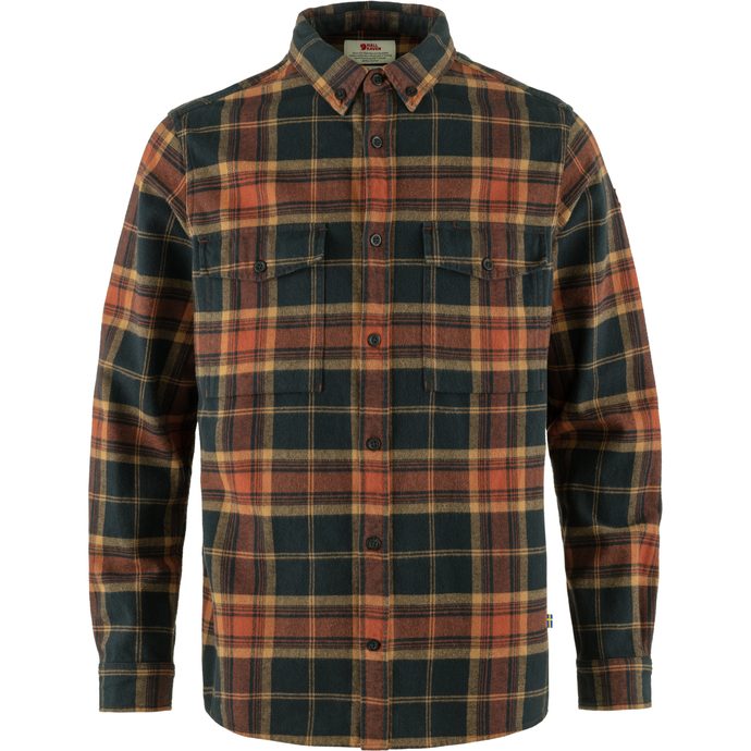 FJÄLLRÄVEN Övik Twill Shirt M, Autumn Leaf-Dark Navy