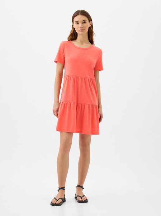 GAP 863186-00 Mini šaty s krátkým rukávem Červená