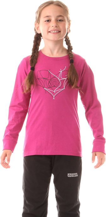 NORDBLANC NBFKT5975L NUB tmavě růžová - dětské tričko s dlouhým rukávem
