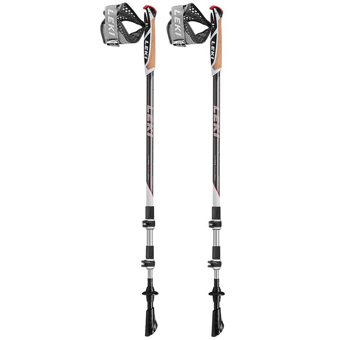 LEKI Poles Traveller Alu, darkanthracite-lightanthracite-white-neonred