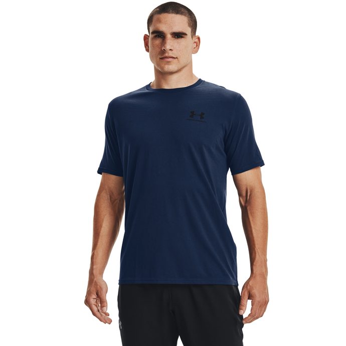 SPORTSTYLE LEFT CHEST SS, Blue - men's short sleeve t-shirt - UNDER ...