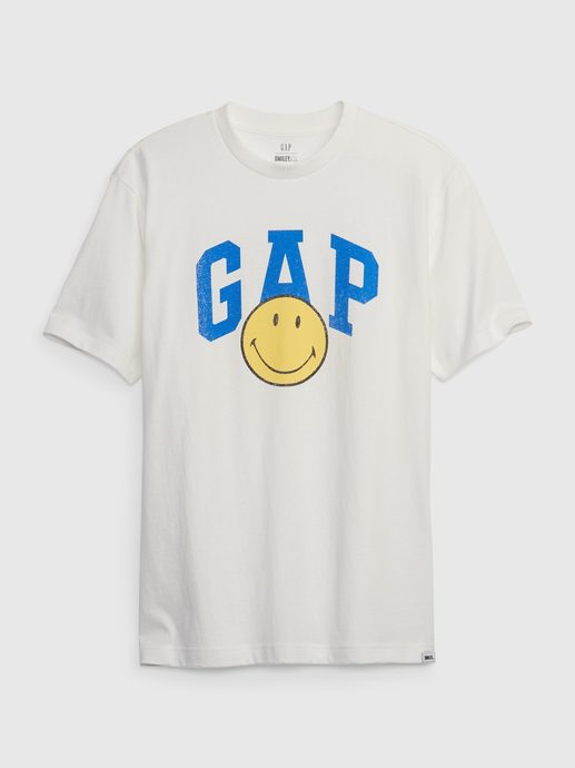 GAP 514073-03 Tričko GAP × SmileyWorld® Bílá