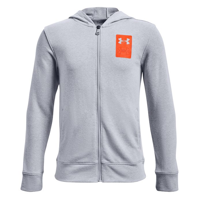 UNDER ARMOUR UA Rival Terry FZ Hoodie, Gray/orange