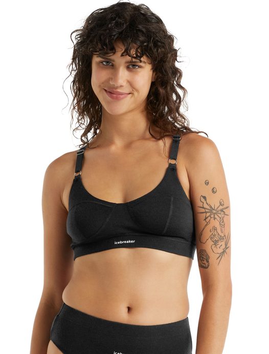 ICEBREAKER W Queens Clasp Bra BLACK