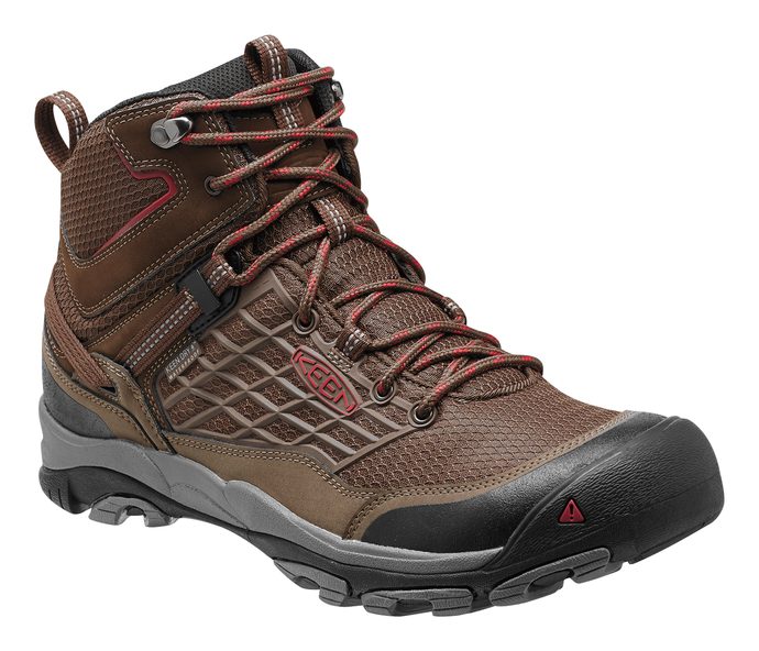 KEEN SALTZMAN WP MID brown/chili pepper - pánské trekingové boty